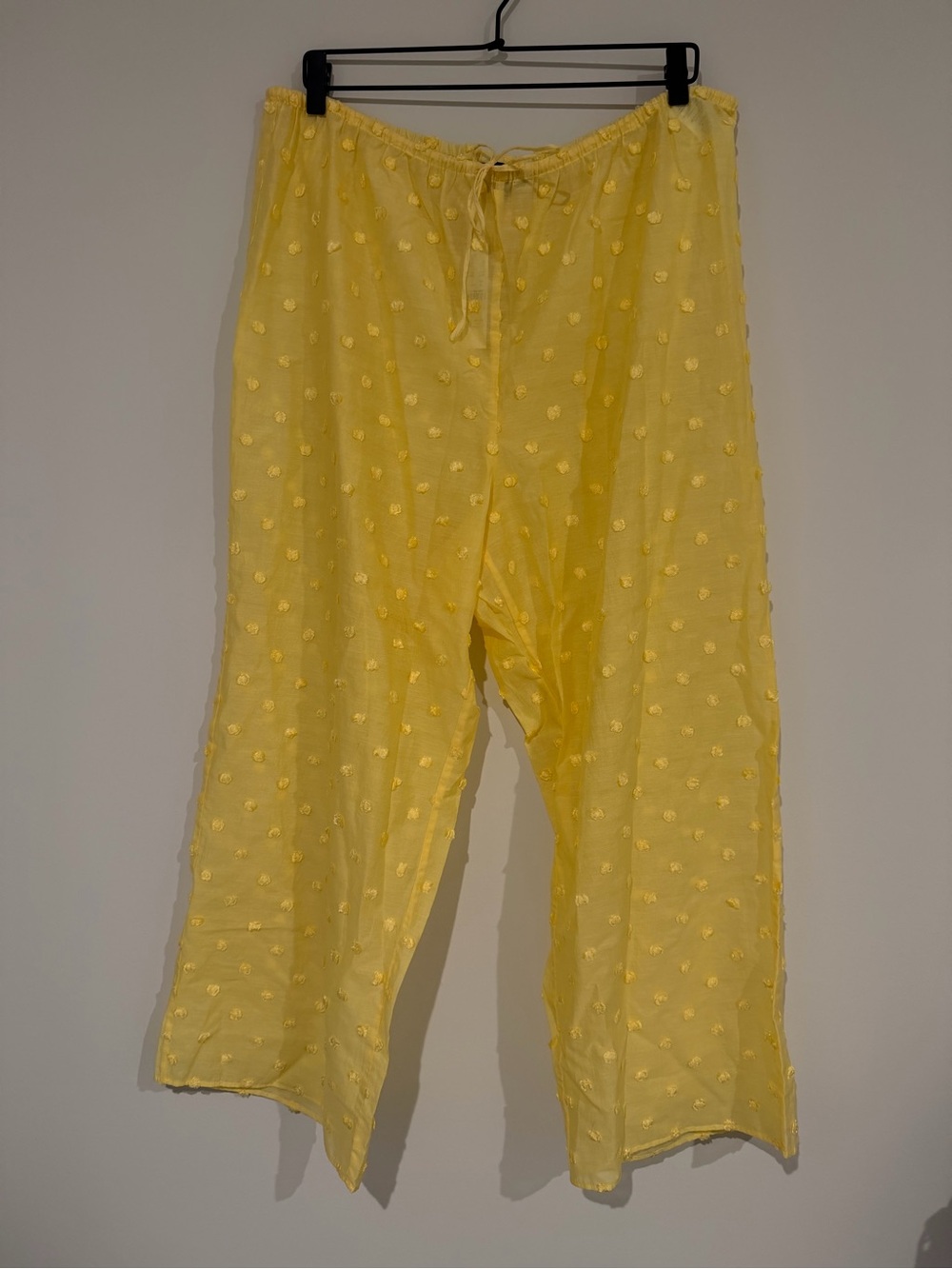 J. Crew Yellow Textured Drawstring Coverup Pants